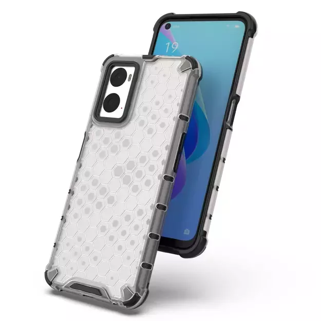 Honeycomb case armored cover with gel frame Oppo A76 / Oppo A36 / Realme 9i transparent 6