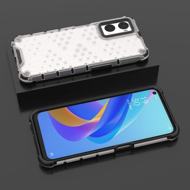 Honeycomb case armored cover with gel frame Oppo A76 / Oppo A36 / Realme 9i transparent 33