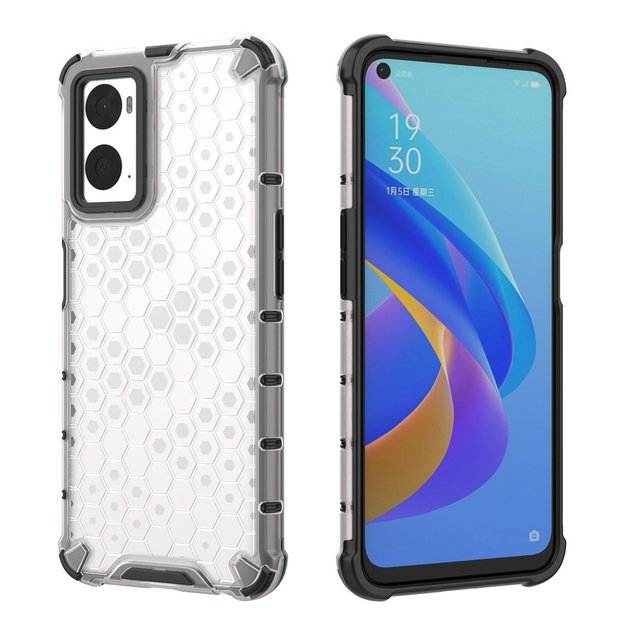 Honeycomb case armored cover with gel frame Oppo A76 / Oppo A36 / Realme 9i transparent 31