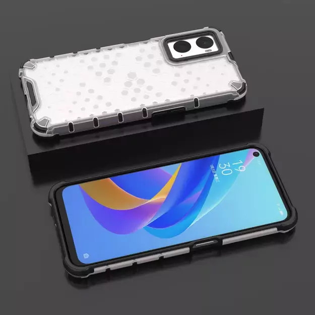 Honeycomb case armored cover with gel frame Oppo A76 / Oppo A36 / Realme 9i transparent 30
