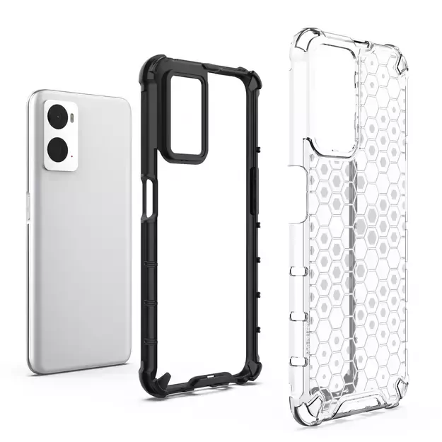 Honeycomb case armored cover with gel frame Oppo A76 / Oppo A36 / Realme 9i transparent 4