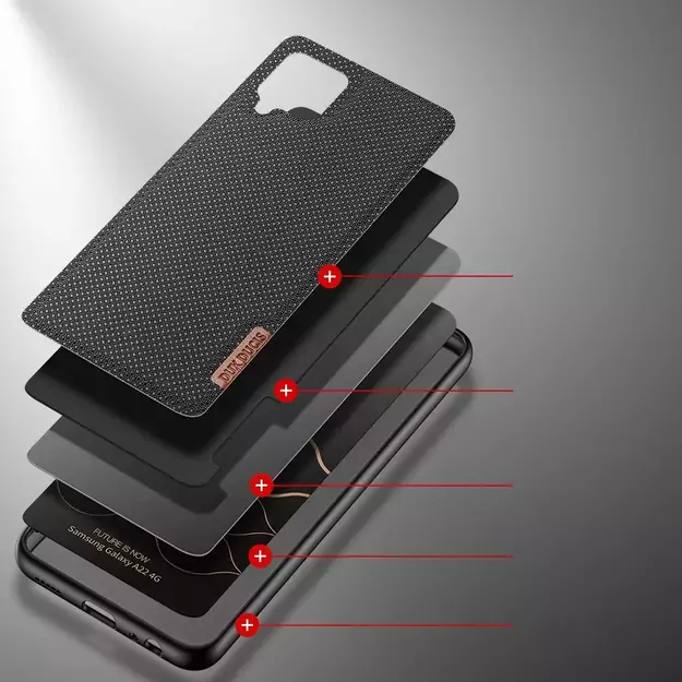 Dux Ducis Fino case covered with nylon material for Samsung Galaxy A22 4G black 2
