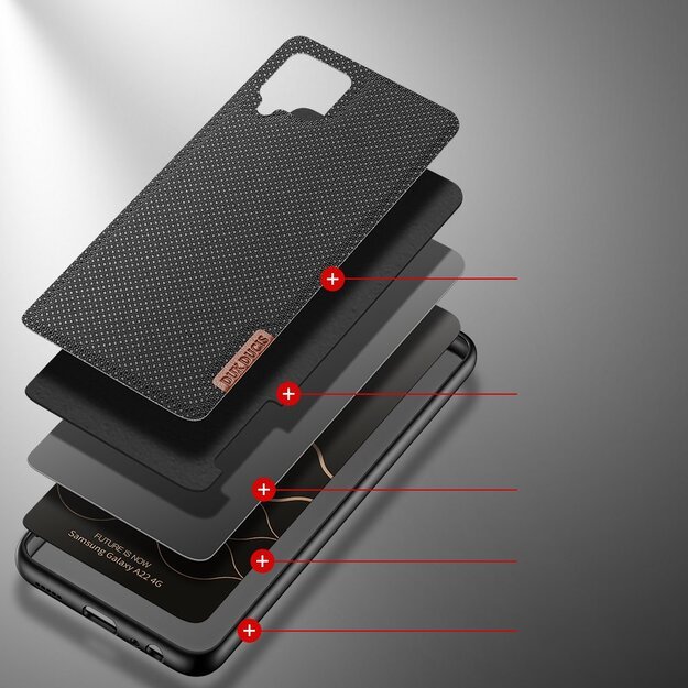 Dux Ducis Fino case covered with nylon material for Samsung Galaxy A22 4G black 19