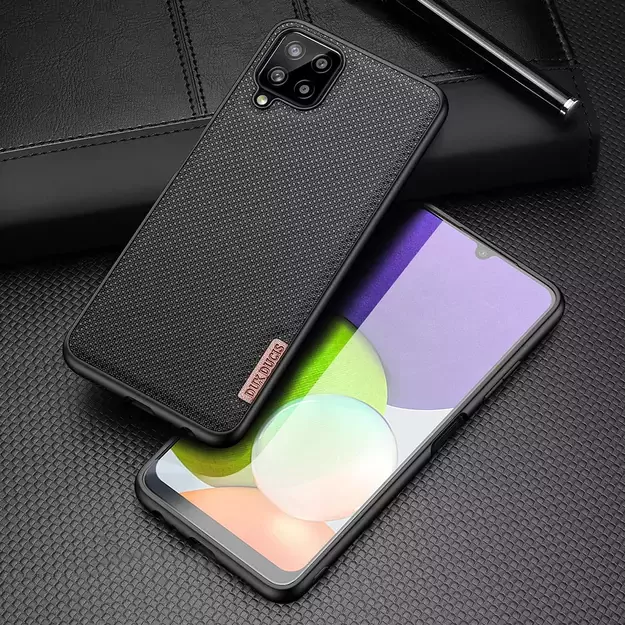 Dux Ducis Fino case covered with nylon material for Samsung Galaxy A22 4G black 1