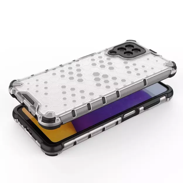Honeycomb Case armor cover with TPU Bumper for Samsung Galaxy A22 4G blue 3