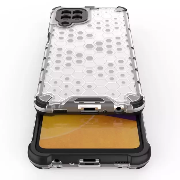 Honeycomb Case armor cover with TPU Bumper for Samsung Galaxy A22 4G blue 9