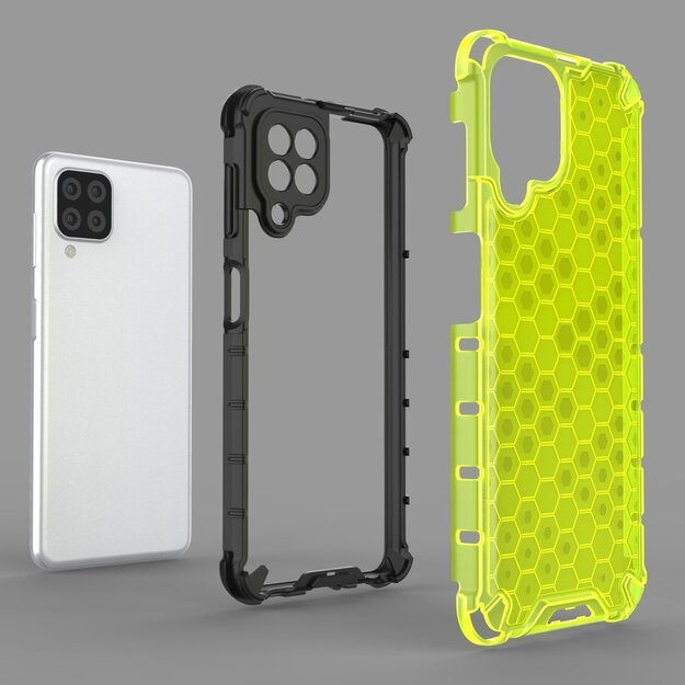 Honeycomb Case armor cover with TPU Bumper for Samsung Galaxy A22 4G blue 18
