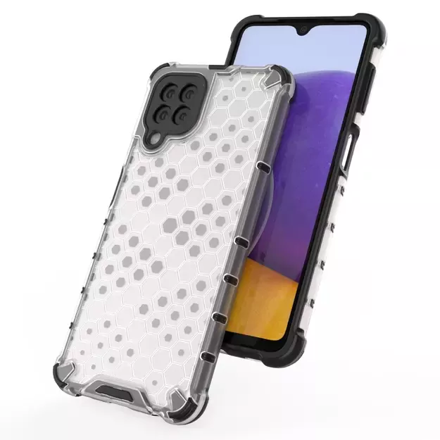 Honeycomb Case armor cover with TPU Bumper for Samsung Galaxy A22 4G blue 7