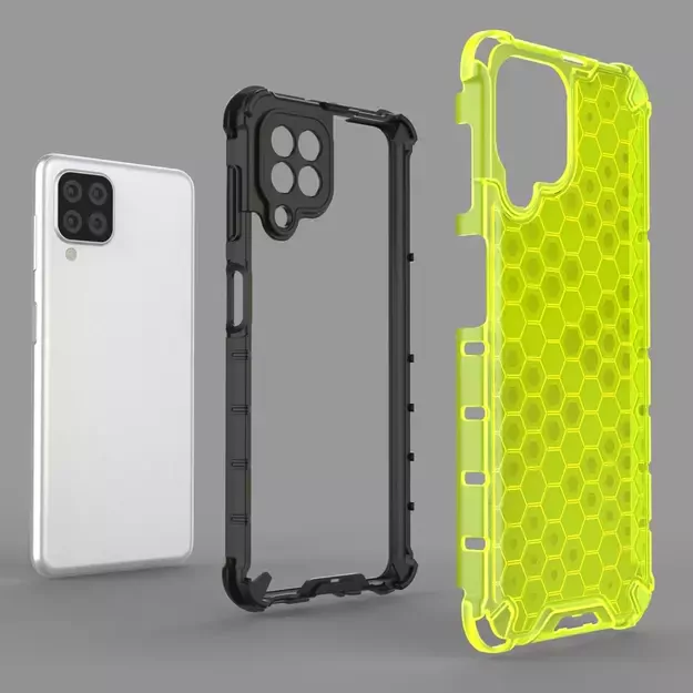 Honeycomb Case armor cover with TPU Bumper for Samsung Galaxy A22 4G blue 5