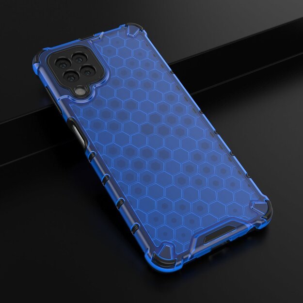 Honeycomb Case armor cover with TPU Bumper for Samsung Galaxy A22 4G blue 26