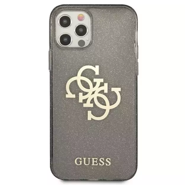 Guess GUHCP12LPCUGL4GBK iPhone 12 Pro Max 6.7&quot  black/black hard case Glitter 4G Big Logo 2