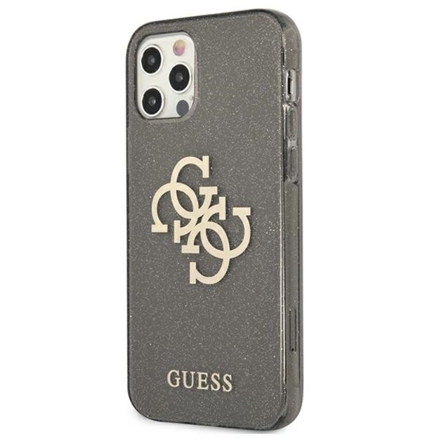 Guess GUHCP12LPCUGL4GBK iPhone 12 Pro Max 6.7&quot  black/black hard case Glitter 4G Big Logo 8