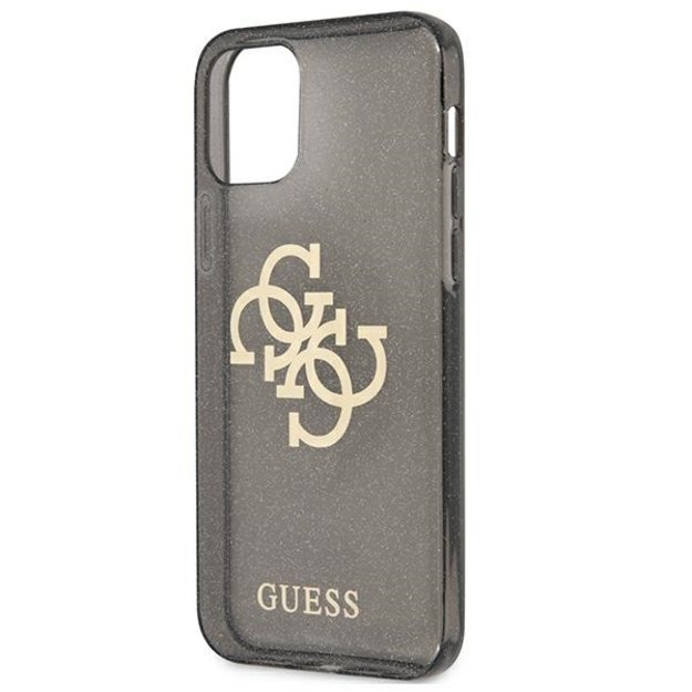 Guess GUHCP12LPCUGL4GBK iPhone 12 Pro Max 6.7&quot  black/black hard case Glitter 4G Big Logo 12