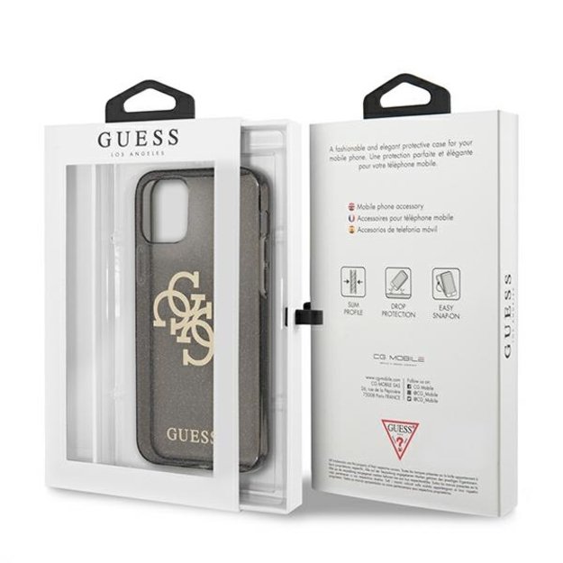 Guess GUHCP12LPCUGL4GBK iPhone 12 Pro Max 6.7&quot  black/black hard case Glitter 4G Big Logo 14