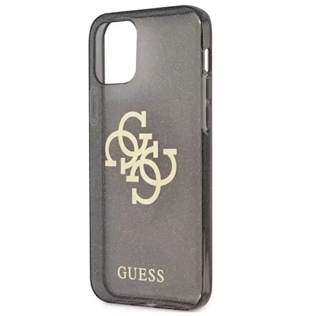 Guess GUHCP12LPCUGL4GBK iPhone 12 Pro Max 6.7&quot  black/black hard case Glitter 4G Big Logo 5