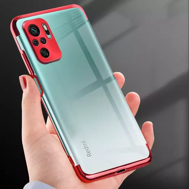 Clear Color Case Gel TPU Electroplating frame Cover for Xiaomi Redmi Note 10 5G / Poco M3 Pro blue 6
