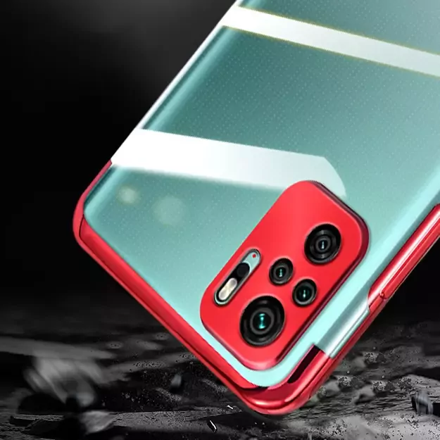 Clear Color Case Gel TPU Electroplating frame Cover for Xiaomi Redmi Note 10 5G / Poco M3 Pro blue 3