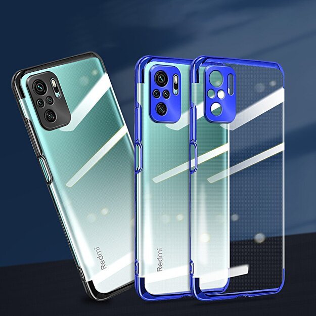 Clear Color Case Gel TPU Electroplating frame Cover for Xiaomi Redmi Note 10 5G / Poco M3 Pro blue 16