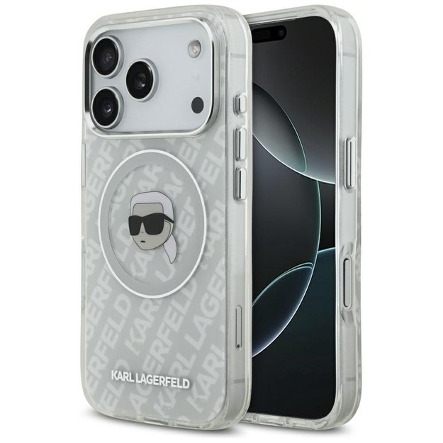 Karl Lagerfeld IML Karl Head Logo MagSafe Case for iPhone 17 Pro Max - Gray