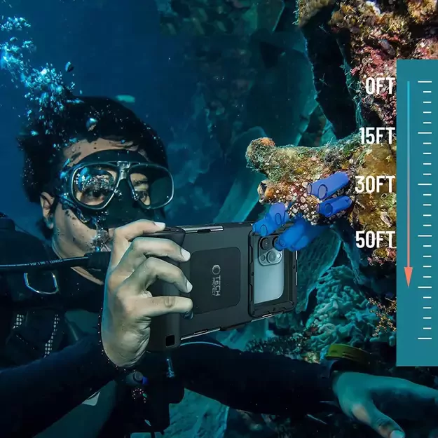 Tech-Protect Waterproof Case IPX8 for 4.7-6.7&quot  Smartphones - Black 14