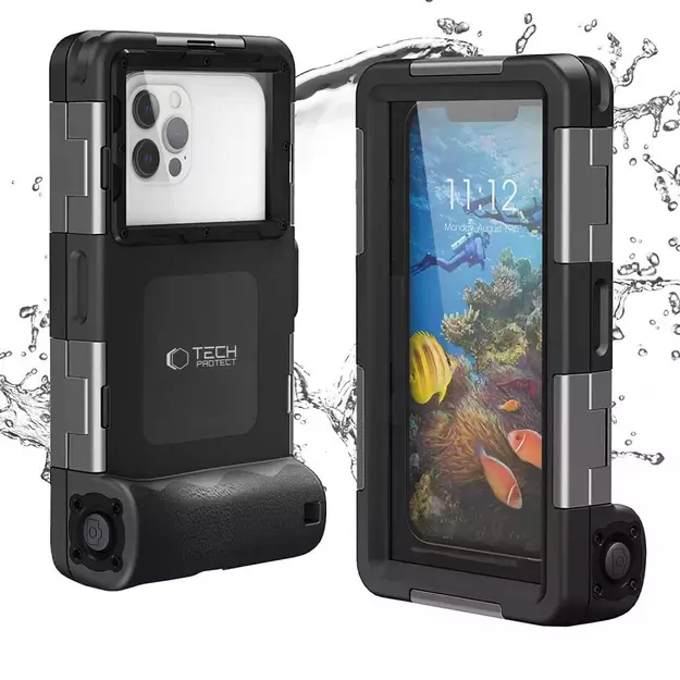 Tech-Protect Waterproof Case IPX8 for 4.7-6.7&quot  Smartphones - Black 9