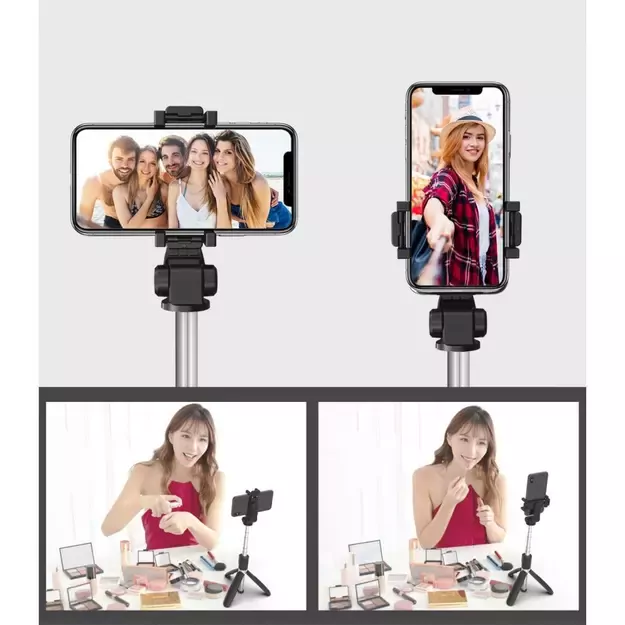 Tech-Protect L02S Bluetooth selfie stick with tripod up to 72cm - black 6