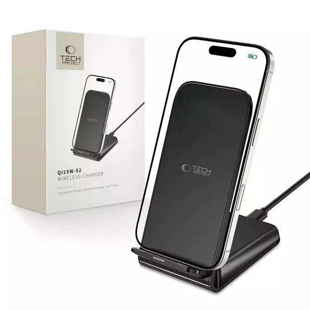Tech-Protect QI15W-S2 inductive charger 15W in the form of a stand - black 4