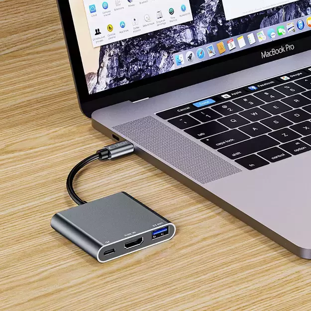 HUB Tech-Protect V1 3in1 USB-C - USB-A 3.0 / USB-C PD 100W / HDMI 4K 30Hz - gray 9