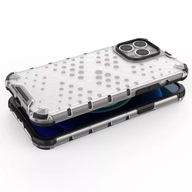 Honeycomb Case armor cover with TPU Bumper for iPhone 13 Pro Max red 3