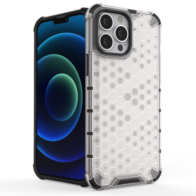 Honeycomb Case armor cover with TPU Bumper for iPhone 13 Pro Max red 15