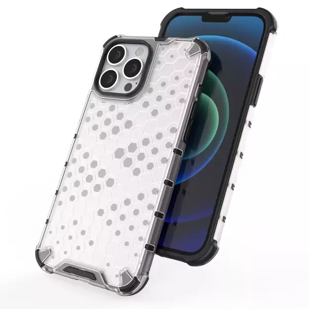 Honeycomb Case armor cover with TPU Bumper for iPhone 13 Pro Max red 7