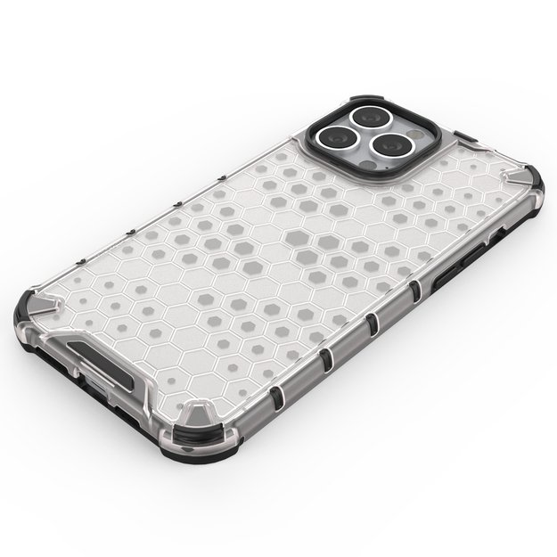 Honeycomb Case armor cover with TPU Bumper for iPhone 13 Pro Max red 17