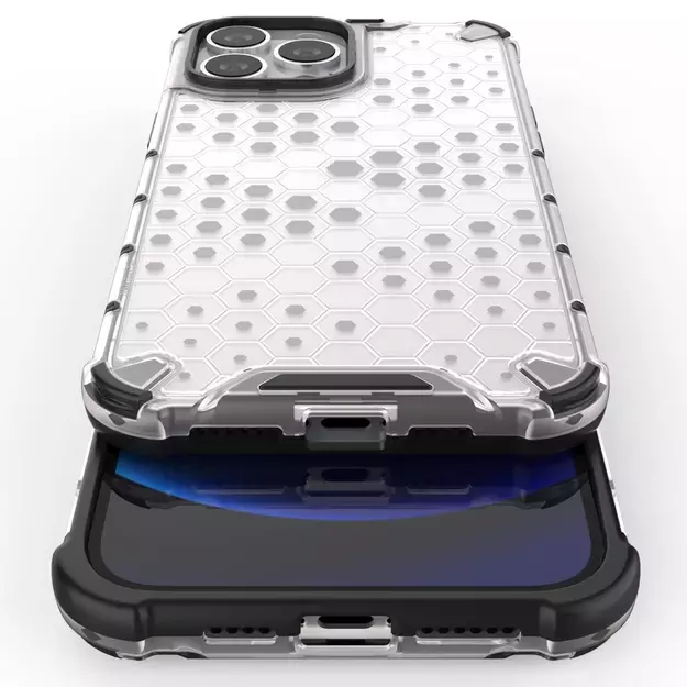 Honeycomb Case armor cover with TPU Bumper for iPhone 13 Pro Max red 9