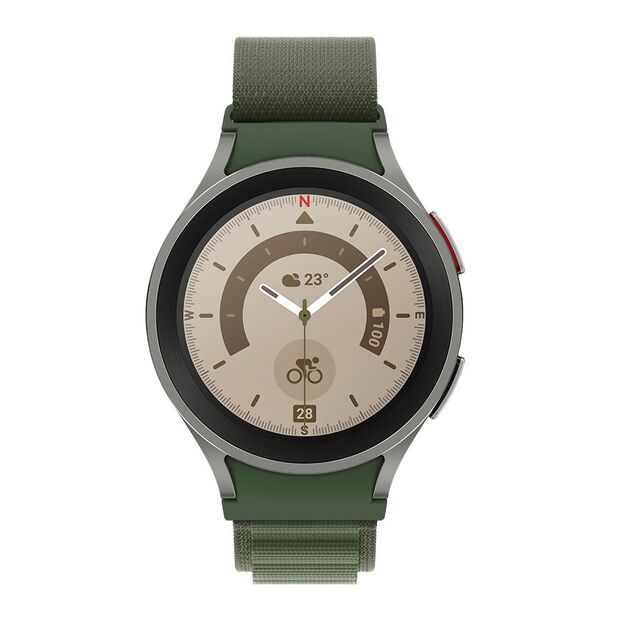 Tech-Protect Nylon Pro Strap for Samsung Galaxy Watch 4 / 5 / 5 Pro / 6 / 7 / FE - Dark Green 1
