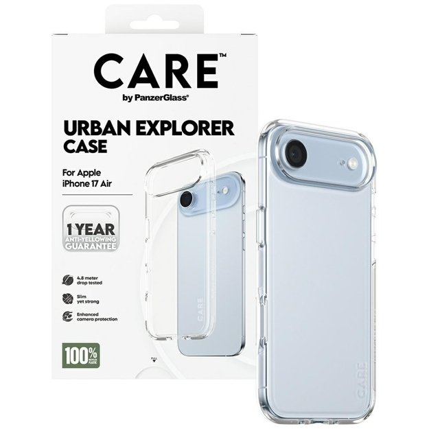 CARE by PanzerGlass Flagship Urban Explorer Case w. Clear Frame for iPhone Air - Transparent 3