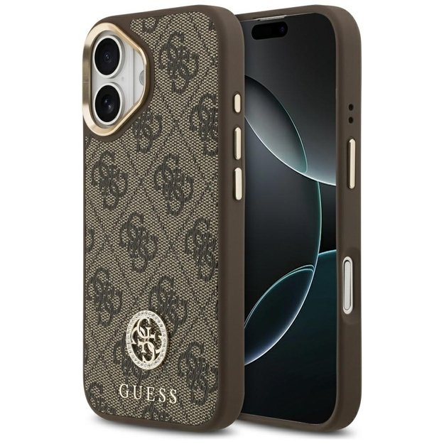 Guess 4G Strass Logo MagSafe case for iPhone 17 - brown