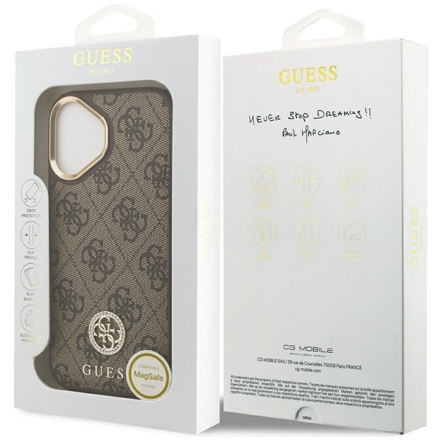 Guess 4G Strass Logo MagSafe case for iPhone 17 - brown 7