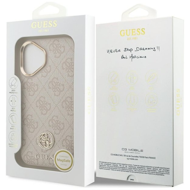 Guess 4G Strass Logo MagSafe Case for iPhone 17 - Pink 7