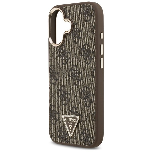 Guess 4G Triangle Logo MagSafe Case for iPhone 17 - Brown and Gold 5