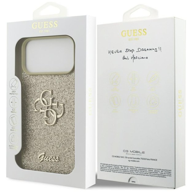 Guess Fixed Glitter Big 4G case for iPhone 17 Pro Max - gold 7