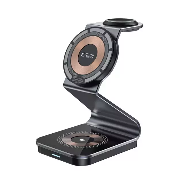 Tech-Protect QI15W-A29 3-in-1 Inductive Charger with MagSafe for Smartphone / Apple Watch / AirPods - Black 2