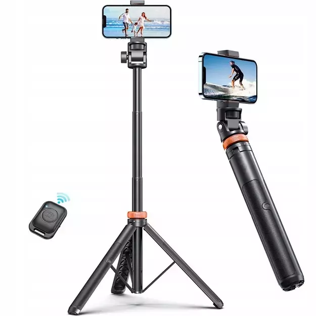 Tech-Protect L03S Bluetooth selfie stick with remote control, tripod up to 148cm and 180 head - white 3