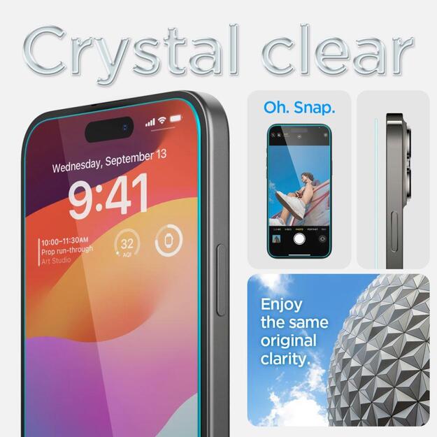 Spigen Glas.tR EZ Fit Tempered Glass for iPhone 15 Plus / 16 Plus - 2 pcs. 10