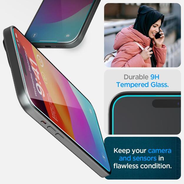 Spigen Glas.tR EZ Fit Tempered Glass for iPhone 15 Plus / 16 Plus - 2 pcs. 9