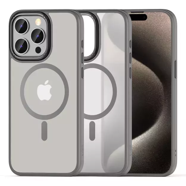 Tech-Protect MagMat 2 MagSafe case for iPhone 15 Pro Max - titanium matte