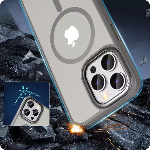 Tech-Protect MagMat 2 MagSafe case for iPhone 15 Pro Max - titanium matte 3