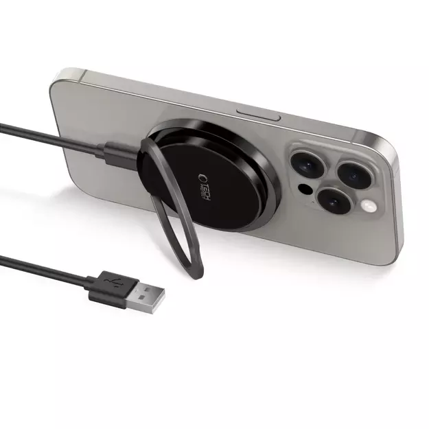 Tech-Protect QI15W-A33 Inductive Charger with MagSafe and Stand with USB-A / USB-C Cable - Black 9