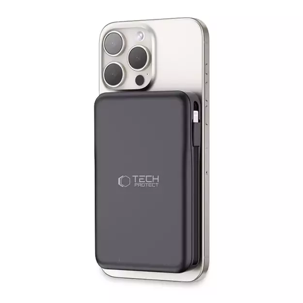 Tech-Protect LifeMag PB31 Power Bank with MagSafe 10000mAh 15W USB-C / USB-A / Built-in USB-C / Lightning Cables - Black 9