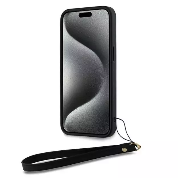 DKNY Wrist Strap Stock Logo case for iPhone 14 Pro Max - black 9