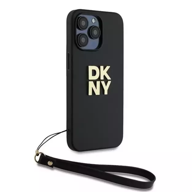 DKNY Wrist Strap Stock Logo case for iPhone 14 Pro Max - black 8